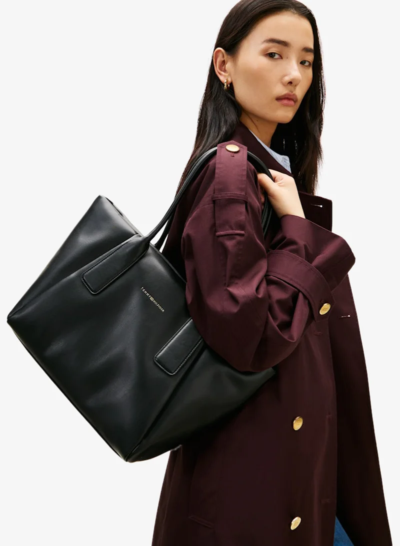 TOMMY HILFIGER Essential Metallic Logo Tote Bag